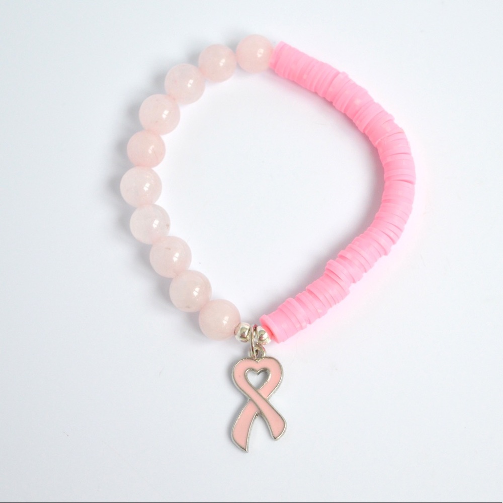 BREAST CANCER Pink Awareness Beaded Bracelet